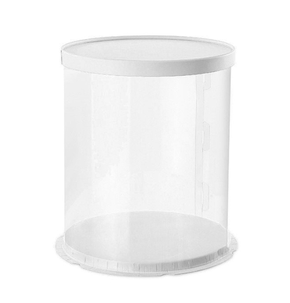 Transparente Box Rund 30x35cm - Weiss